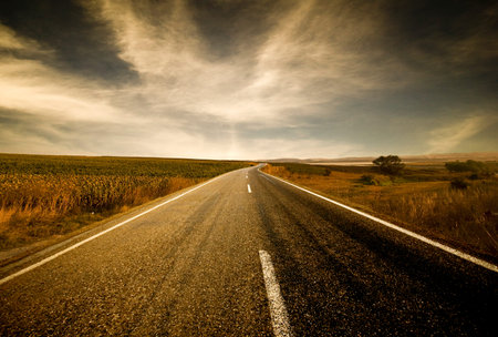 Country road with strong perspective