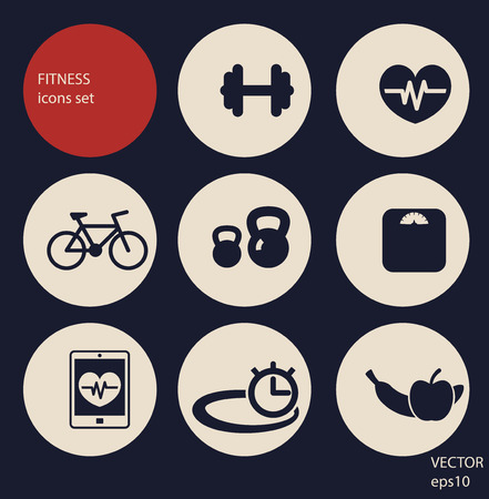 fitness and health icons setのイラスト素材