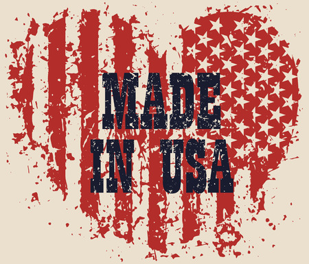 made in usa heart signのイラスト素材