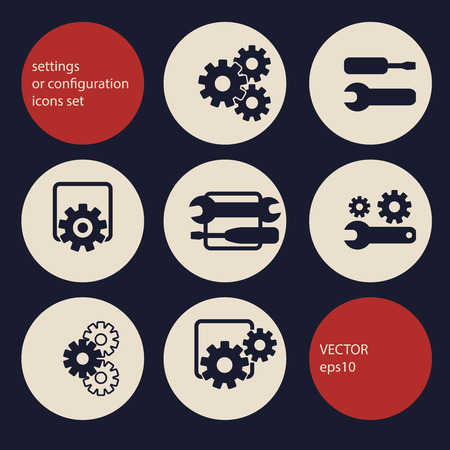 settings, configuration or preferences icons setのイラスト素材