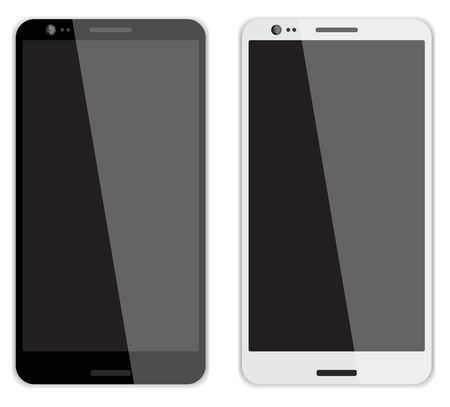2 smartphones illustrationのイラスト素材