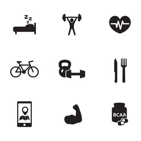 fitness icons setのイラスト素材