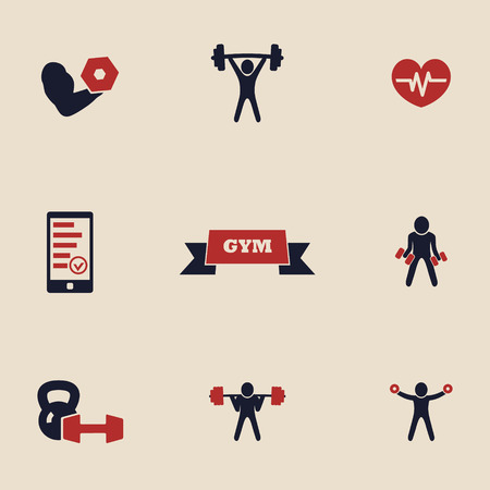 gym and fitness icons setのイラスト素材