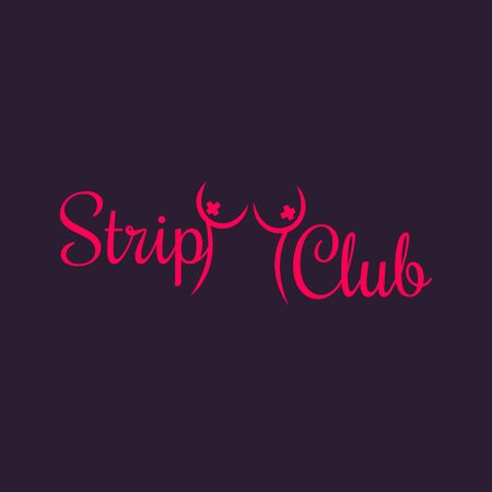 Strip Club sign, template, illustrationのイラスト素材