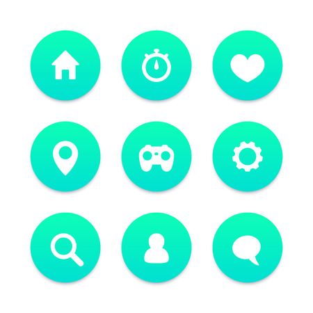 Basic web icons set, vector illustrationの写真素材