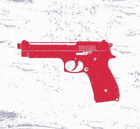 pistol, gun, with grunge textureの写真素材