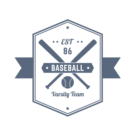 Baseball Team 86 vintage emblem, logo, t-shirt design, printの写真素材