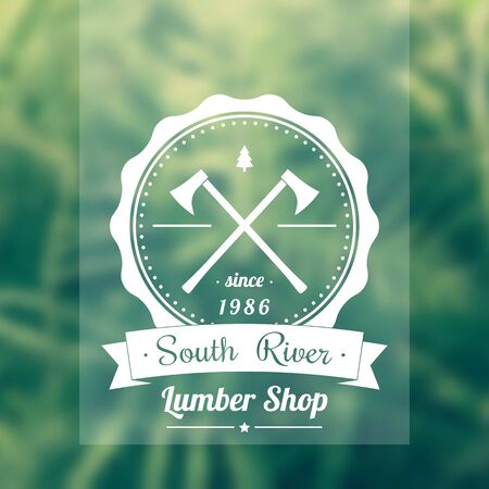 Lumber shop round vintage logo, signの写真素材
