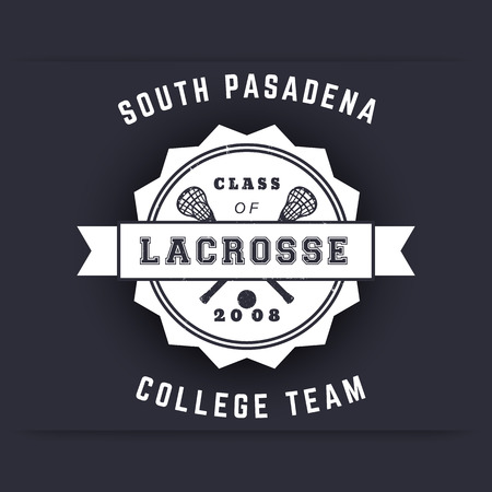 College Lacrosse Team vintage logo, t-shirt print, vector illustrationの写真素材