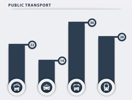Public transport, infographic design elements, vector illustrationの写真素材