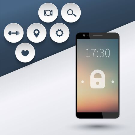 smartphone mockup with big screen and thin framesの写真素材