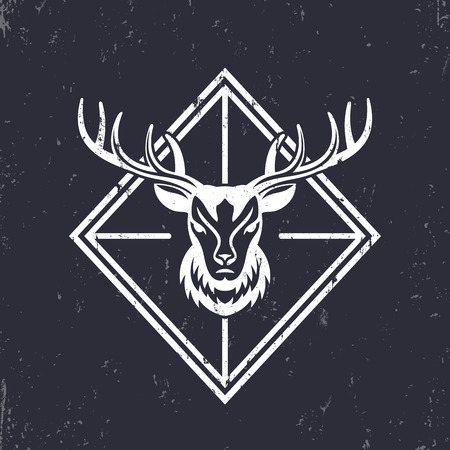 Deer head, emblem elementsのイラスト素材