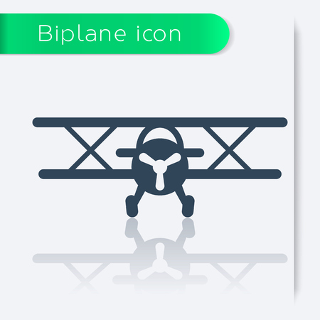 Biplane aircraft icon, vector illustrationのイラスト素材
