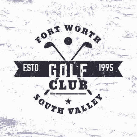 Golf Club vintage logo, grunge sign, print, vector illustrationのイラスト素材