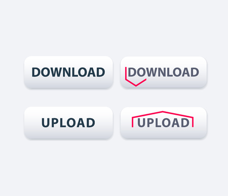 download, upload buttons, vector illustrationのイラスト素材
