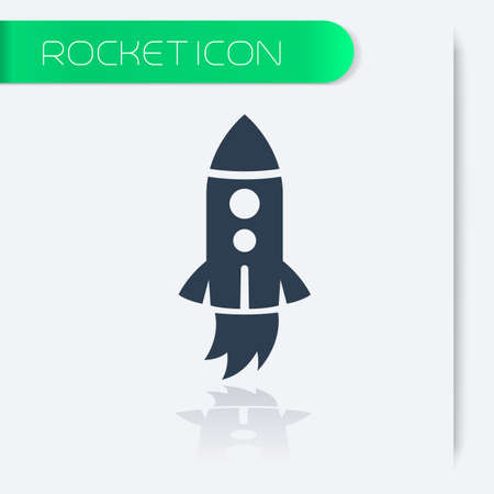 Rocket, startup company, project launch icon, vector illustration,のイラスト素材