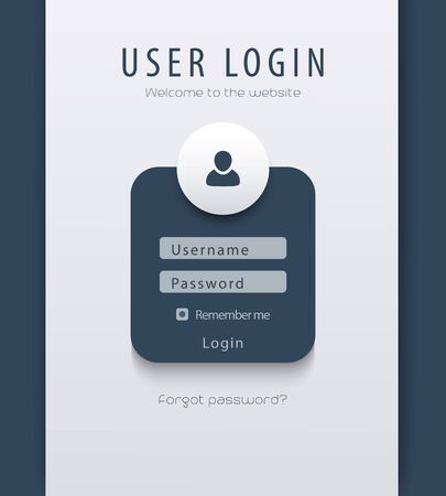 User Login window concept in blue, vector illustrationのイラスト素材