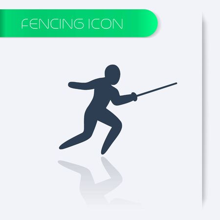 Fencing icon, fencer with foil, vector illustrationのイラスト素材