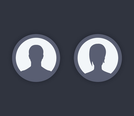 Avatars in circles, round flat icons, vector illustrationのイラスト素材