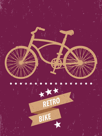 Retro Bike, poster design, vector illustrationのイラスト素材