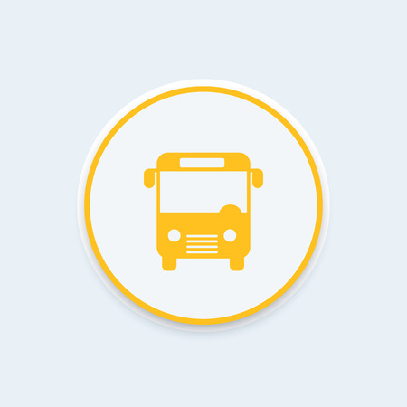 Bus icon, public transport, bus vector, marker for map, public transportation, transit round icon, bus pictogram, vector illustrationのイラスト素材