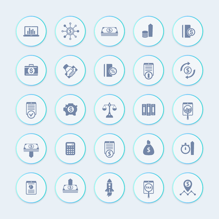 25 finance, investing icons, venture capital, shares, stocks, investor, funds, investment, income icons pack, illustrationのイラスト素材