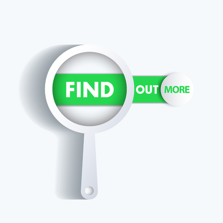 Find out more, loupe with banner, illustrationのイラスト素材