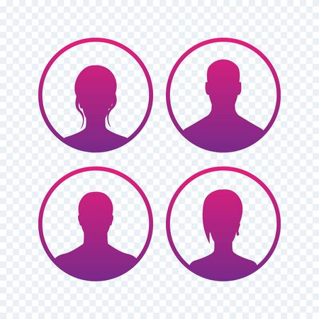 4 avatars icons in circles, vector illustrationのイラスト素材