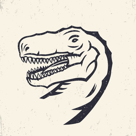 Tyrannosaurus Rex, head of T. rex outline, vector illustrationのイラスト素材