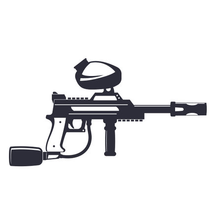 paintball gun isolated on white, vector illustrationのイラスト素材