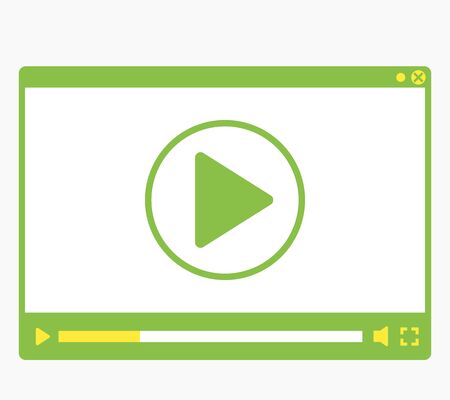 video player design, flat green versionのイラスト素材