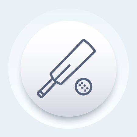 Cricket bat and ball line iconのイラスト素材