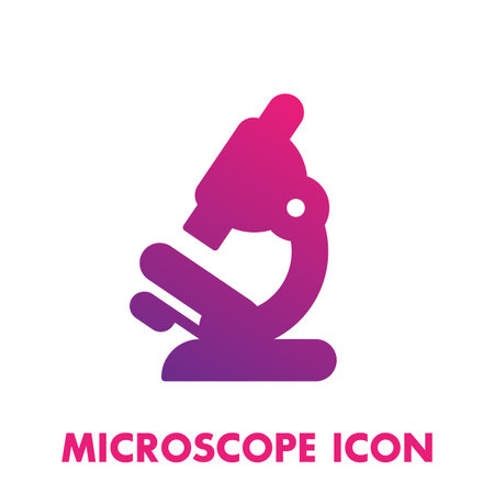 Microscope icon, logo element, laboratory, study, biotechnology, lab research