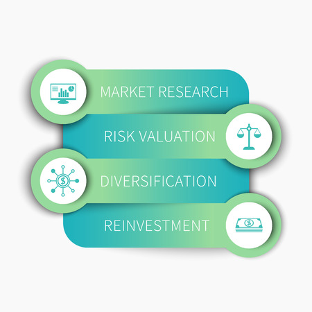 Investment strategy, business plan, infographic elements, timelineのイラスト素材