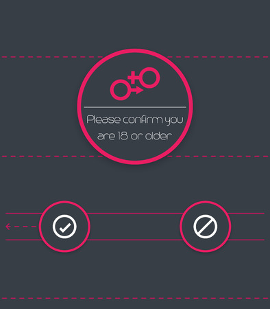 Adult content confirmation window, page concept, vector illustrationのイラスト素材