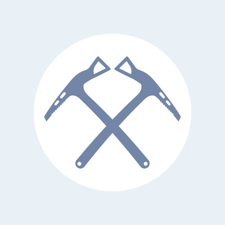 climbing axes icon isolated on white