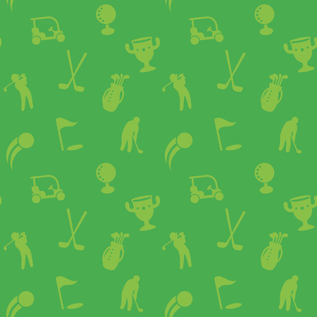 golf, seamless pattern, green backgroundのイラスト素材