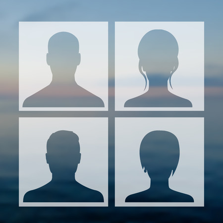 Avatars set in transparent squaresのイラスト素材