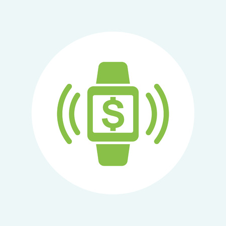 Payment with smart watch, contactless payment isolated iconのイラスト素材