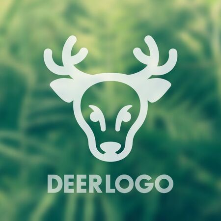 deer logo element for national park, wildlife sanctuary, vector illustrationのイラスト素材