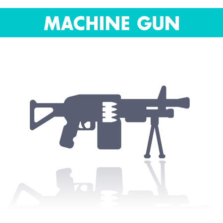Machine gun vector icon isolated on whiteのイラスト素材