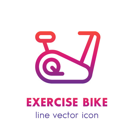 exercise bike line icon isolated over whiteのイラスト素材