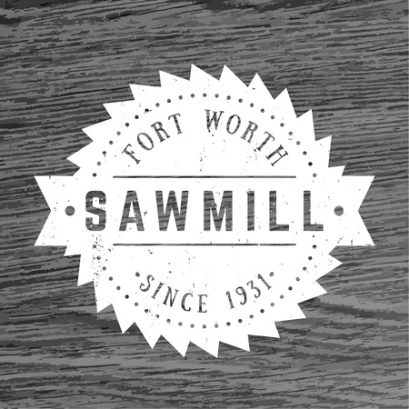Sawmill logo, vintage emblemのイラスト素材