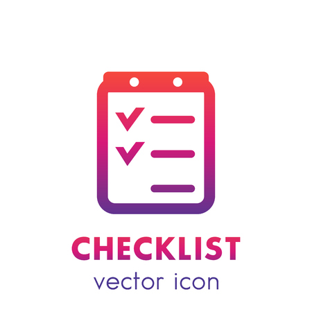 checklist icon over white, vector illustrationのイラスト素材