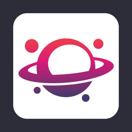 Planet icon, astronomy, space exploration, asteroid beltのイラスト素材