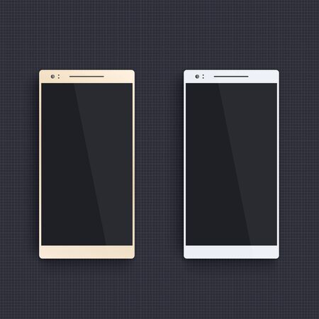 mockup with gold and silver smartphonesのイラスト素材