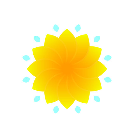 flower for logo design, yellow on white, vector illustrationのイラスト素材