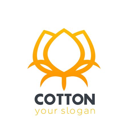 cotton icon, logo element over whiteのイラスト素材