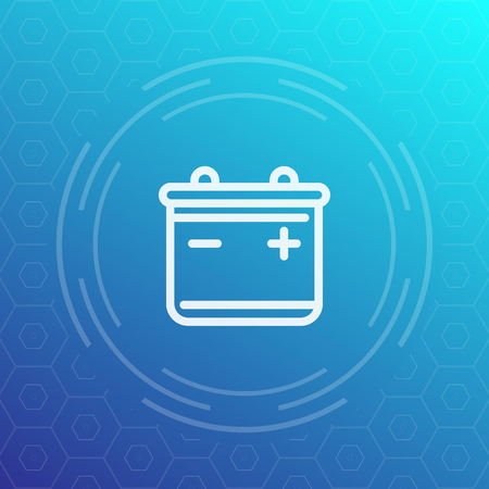 battery icon, pictogram in linear styleのイラスト素材