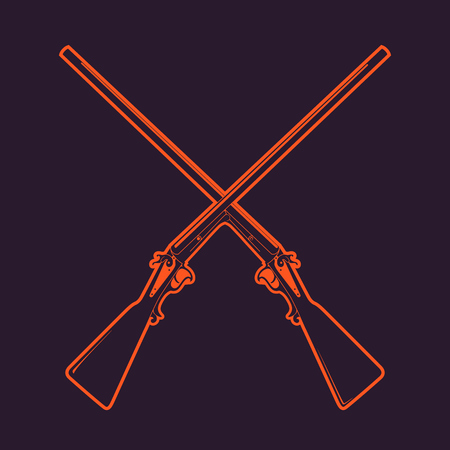 Vintage hunting rifles for emblem designのイラスト素材